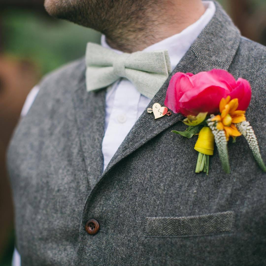 Light Green Wool Bow Tie