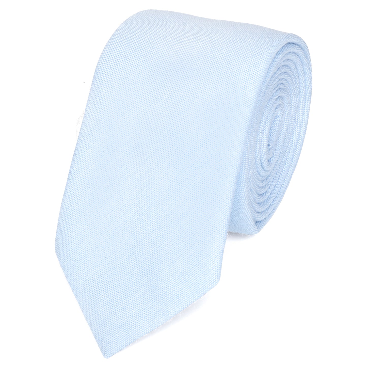 Leo Light Blue Cotton Tie, Pocket Square and Navy Blue Braces Set