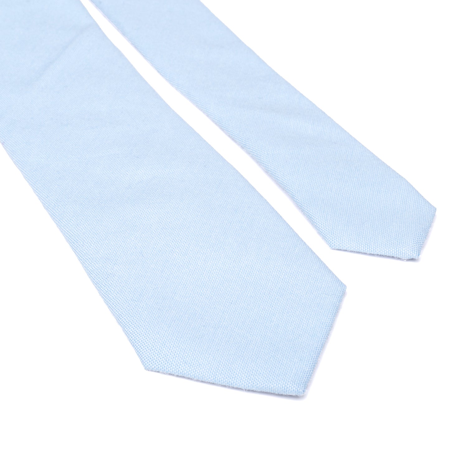 Leo Light Blue Cotton Tie, Pocket Square and Navy Blue Braces Set