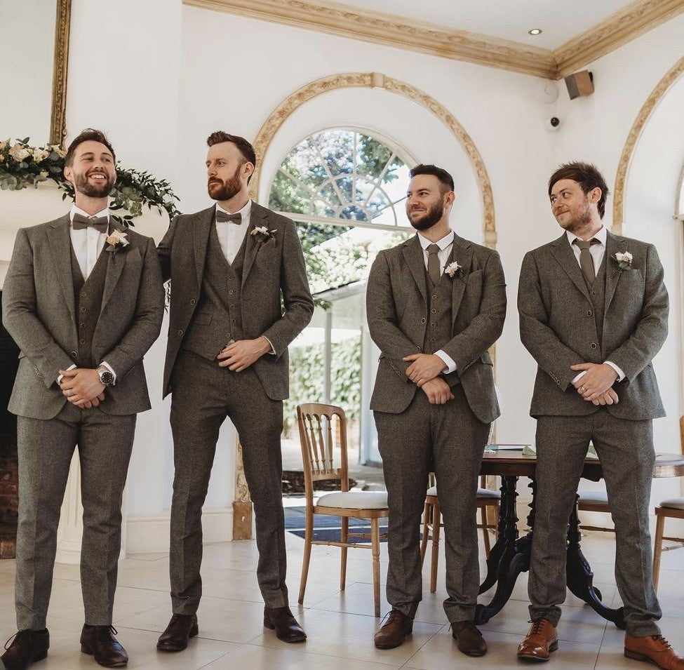 Neve Green Skinny Cotton Tie and Pocket Square Set