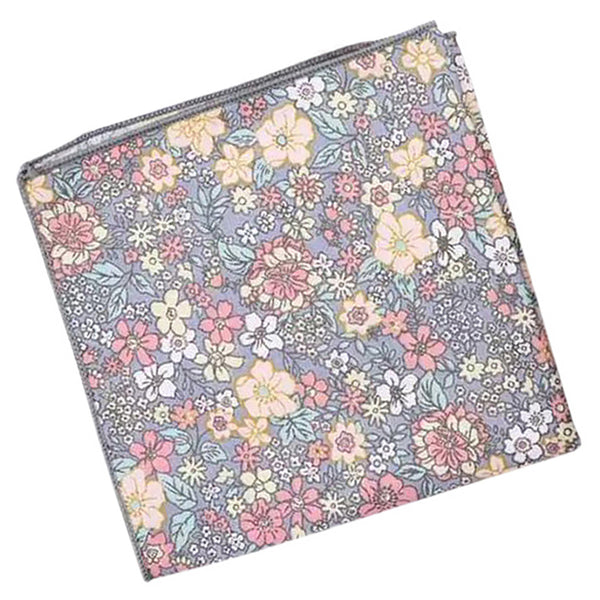 Viola Soft Purple Cotton Blend Tie and Nico Pink & Yellow Floral Pocket Square Set