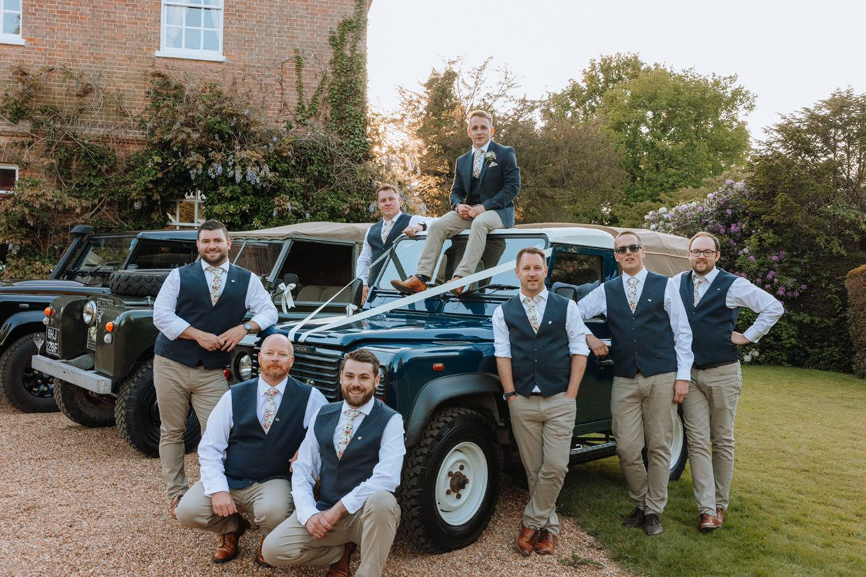 Olivia Cream Botanical Floral Cotton Tie and Sage Green Pocket Square Set