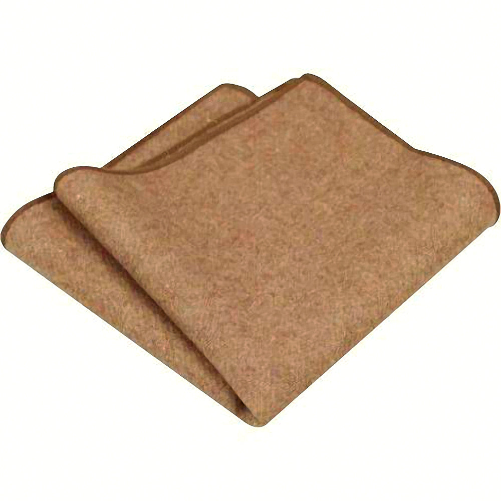 Rufus Tan Brown Wool Tie, Pocket Square and Beige Braces Set