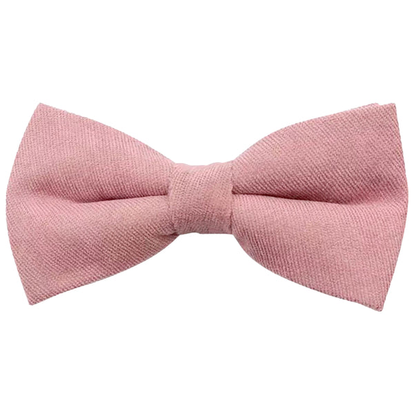 Rose Dusty Pink Cotton Bow Tie, Pocket Square and Beige Braces Set