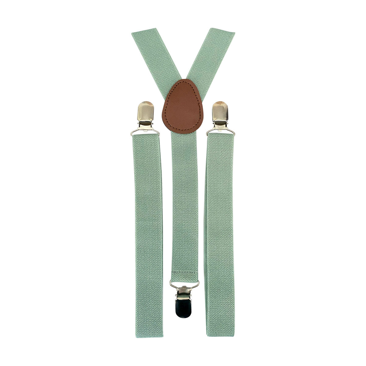 Harrison Sage Green Cotton Tie, Pocket Square and sage Green Braces Set