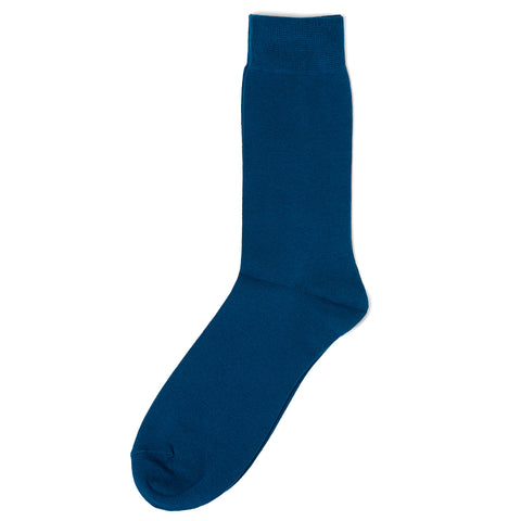 Navy Blue Cotton Blend Socks