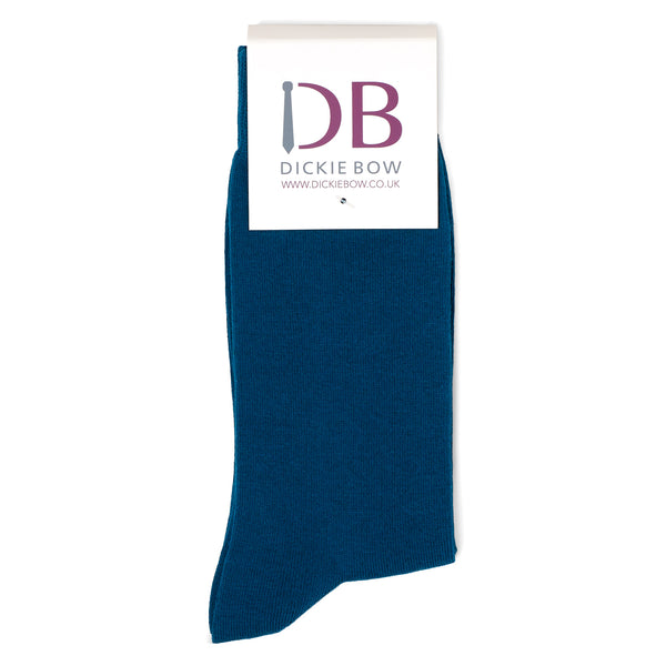 Navy Blue Cotton Blend Socks