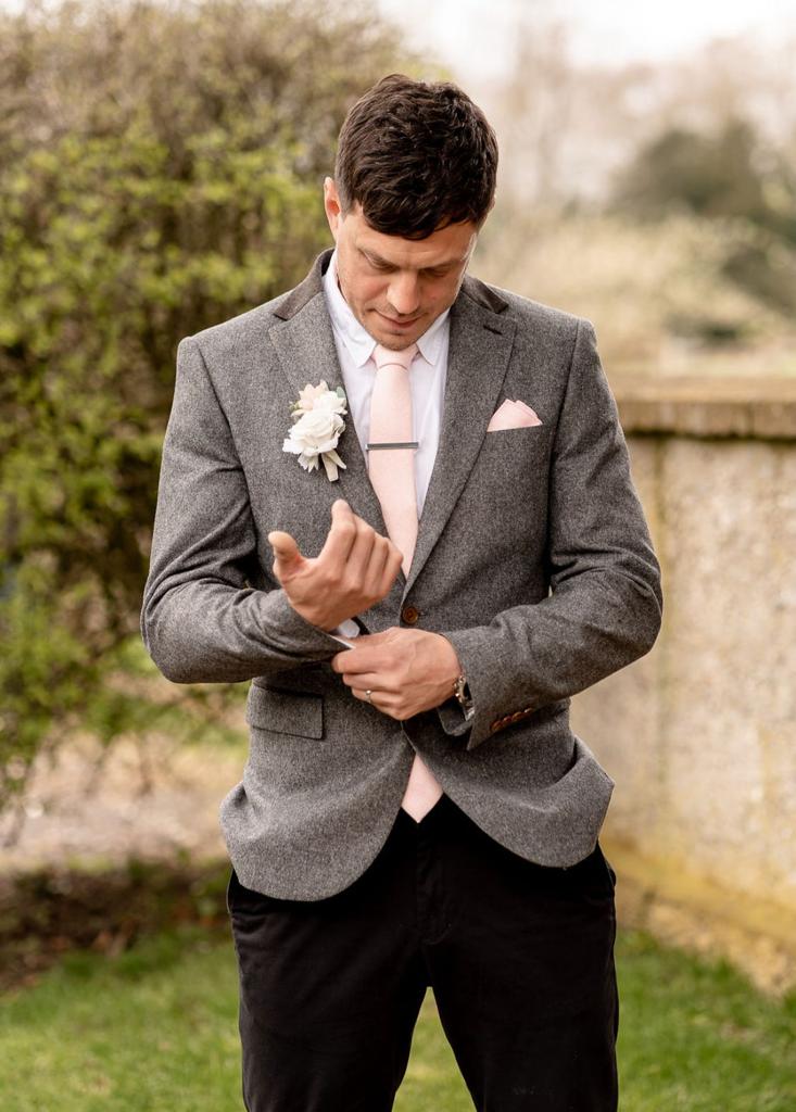 Tallulah Dusty Pink Wool Pocket Square