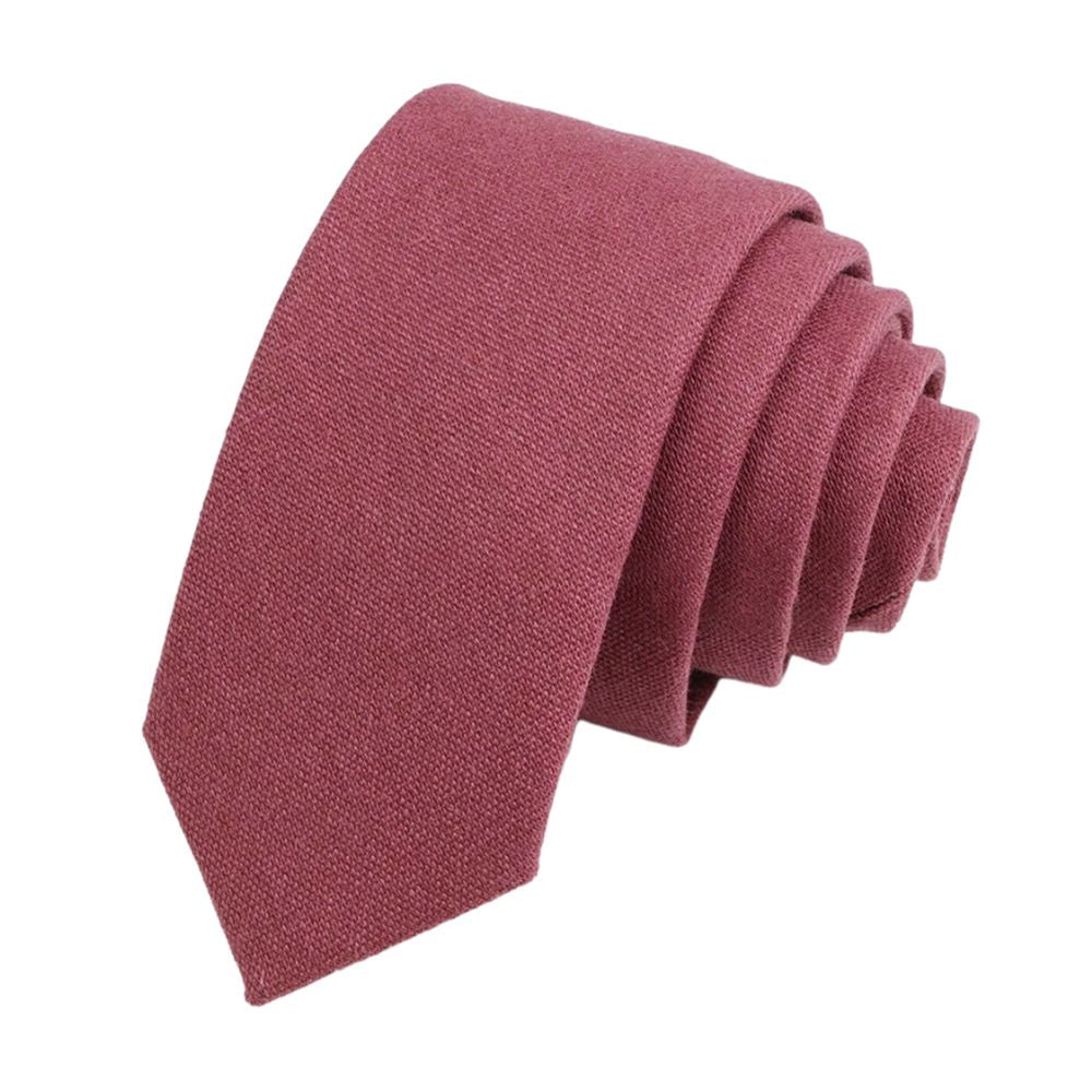 Ambrose Muted Mauve Cotton Slim Tie – Groomsmen Wedding Tie for Rustic & Mauve / Plum Weddings