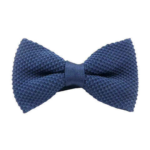 Frankie Navy Blue Waffle Knitted Bow Tie
