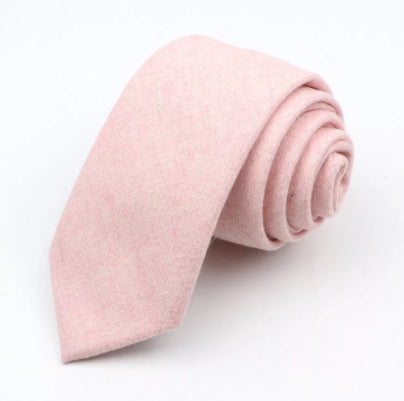 Tallulah Dusty Pink Wool Slim Tie