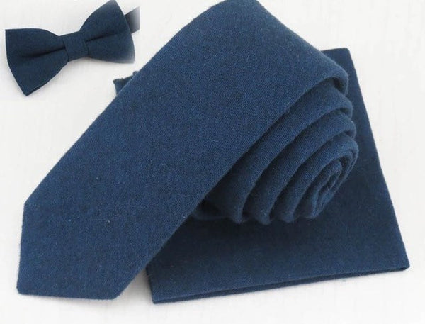 Olivia: The Vintage Soft Cotton Navy Blue Skinny Tie. A pocket square is the perfect accessory to bring your bow tie or neck tie together. A simple pocket square can sharpen up any mans style. Click to find yours.