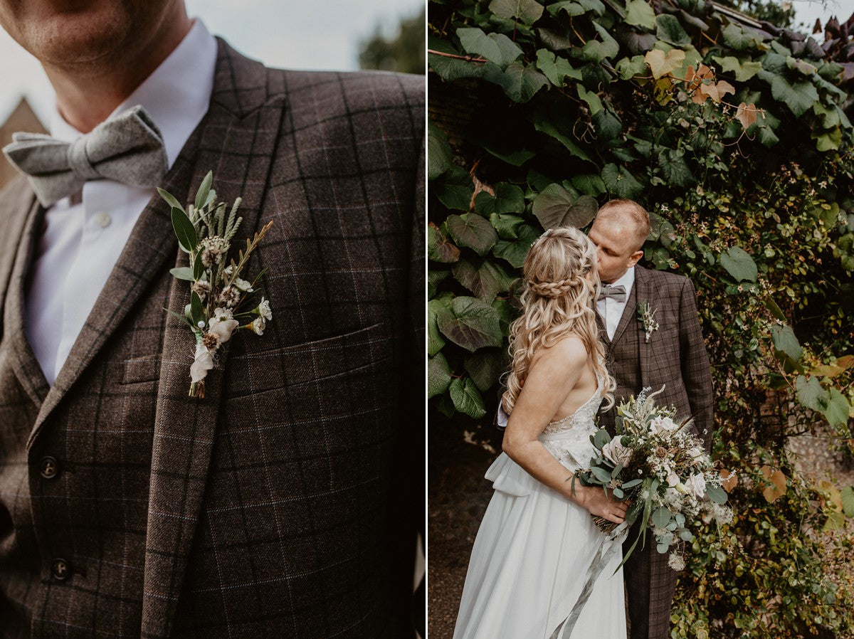 Amelia Grey Tweed Pocket Square