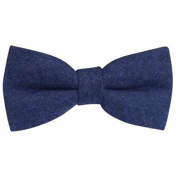 Arthur Navy Blue Pre-Tied Wool Bow Tie and Blue & Pink Floral Cotton Pocket Square Set