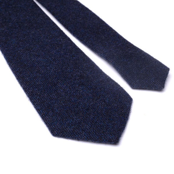 Arthur Navy Blue Tweed Wool Classic Width Tie