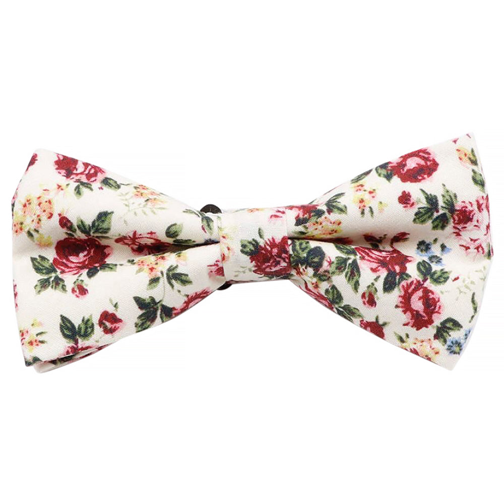 Hooper Cream & Pink Floral Bow Tie