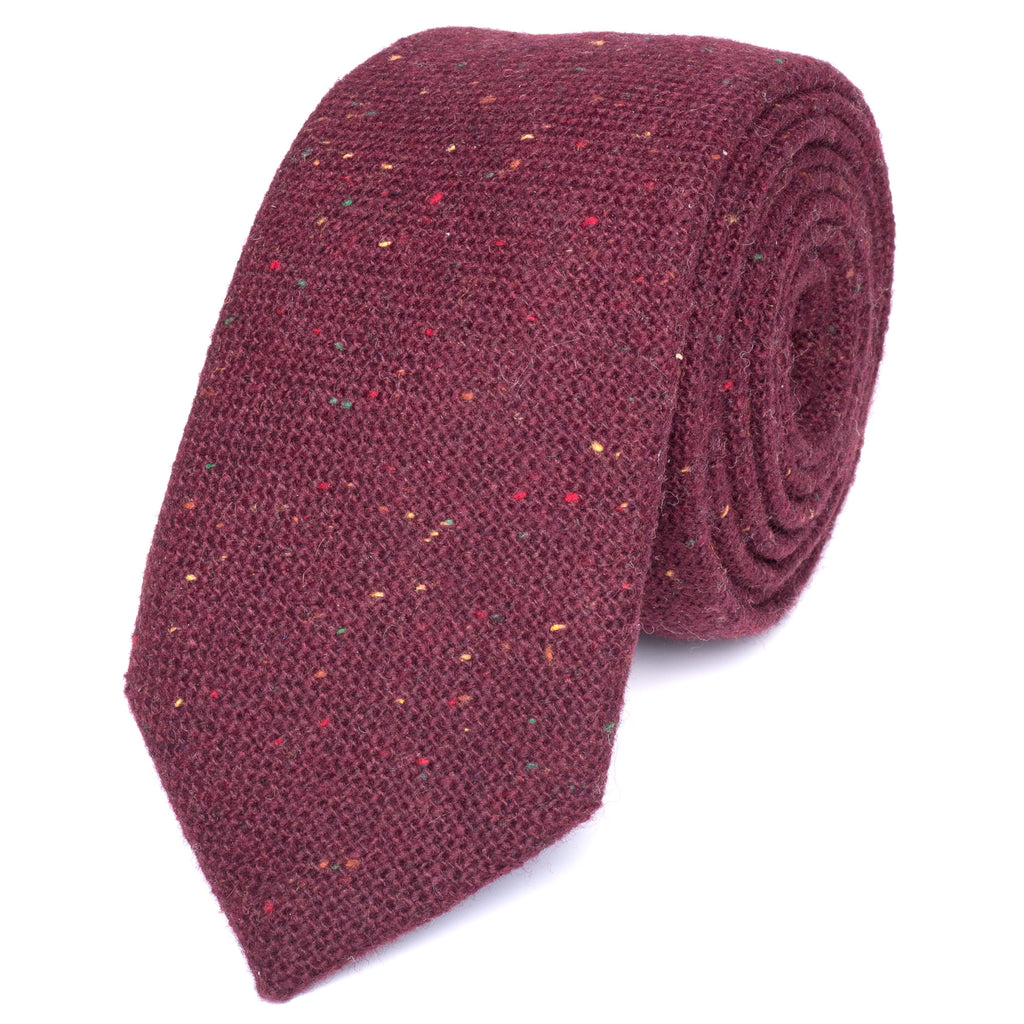 burgundy tweed tie