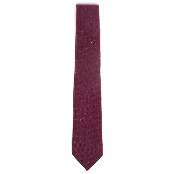 Carter Tweed Burgundy Red Skinny Tie