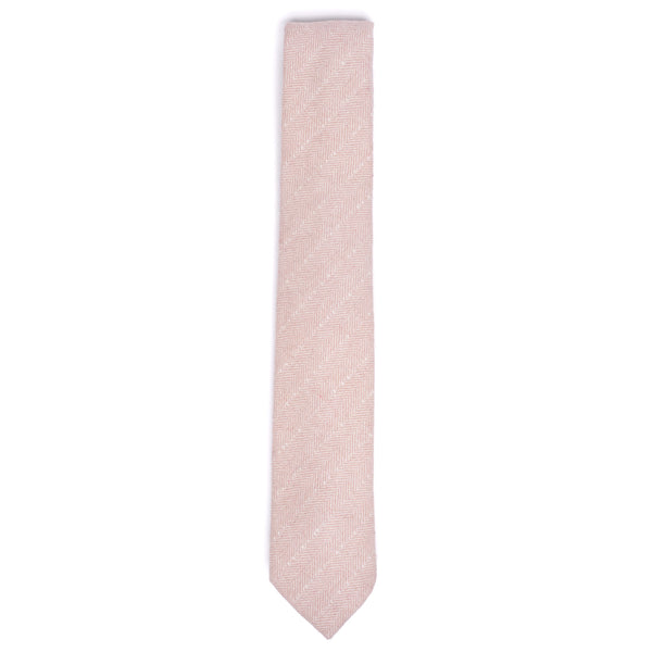 Elle Pink Herringbone Tweed Tie