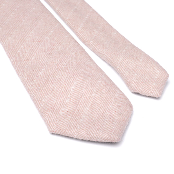 Elle Pink Herringbone Tweed Tie