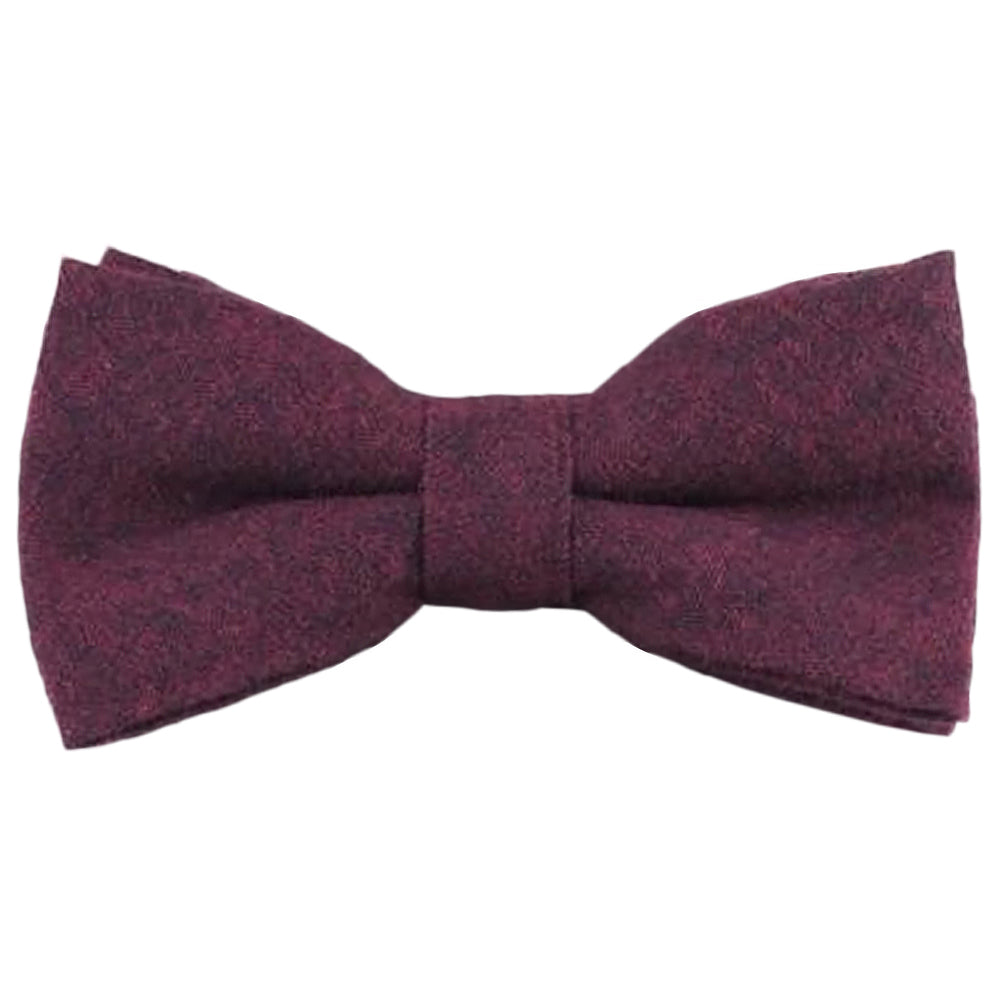 Emily Cotton Burgundy Bow Tie