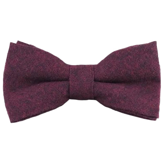 Emily Cotton Burgundy Bow Tie
