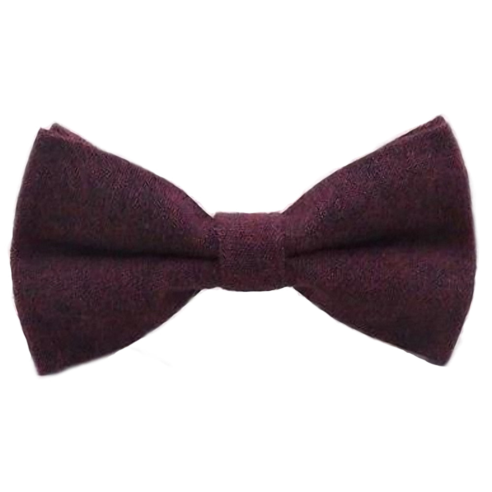 Emily Boys Burgundy Red Cotton Bow Tie