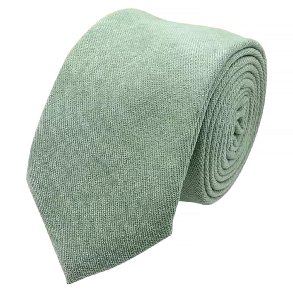 Harrison: Sage Green Cotton Blend Tie and Cream Floral Pocket Square Set
