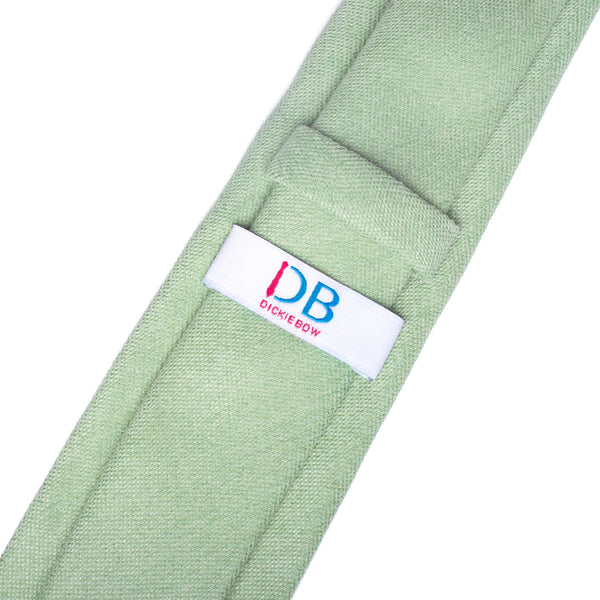 Harrison: Sage Green Cotton Blend Tie and Cream Floral Pocket Square Set