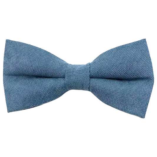 Hux Peacock Teal Blue Cotton Blend Bow Tie