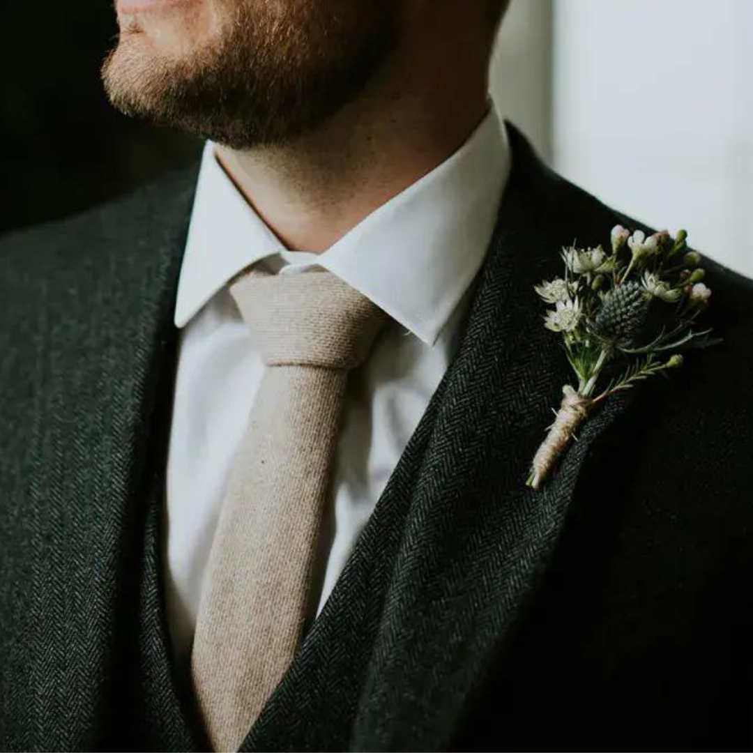 Jacob Biscuit Brown Skinny Wool Tie