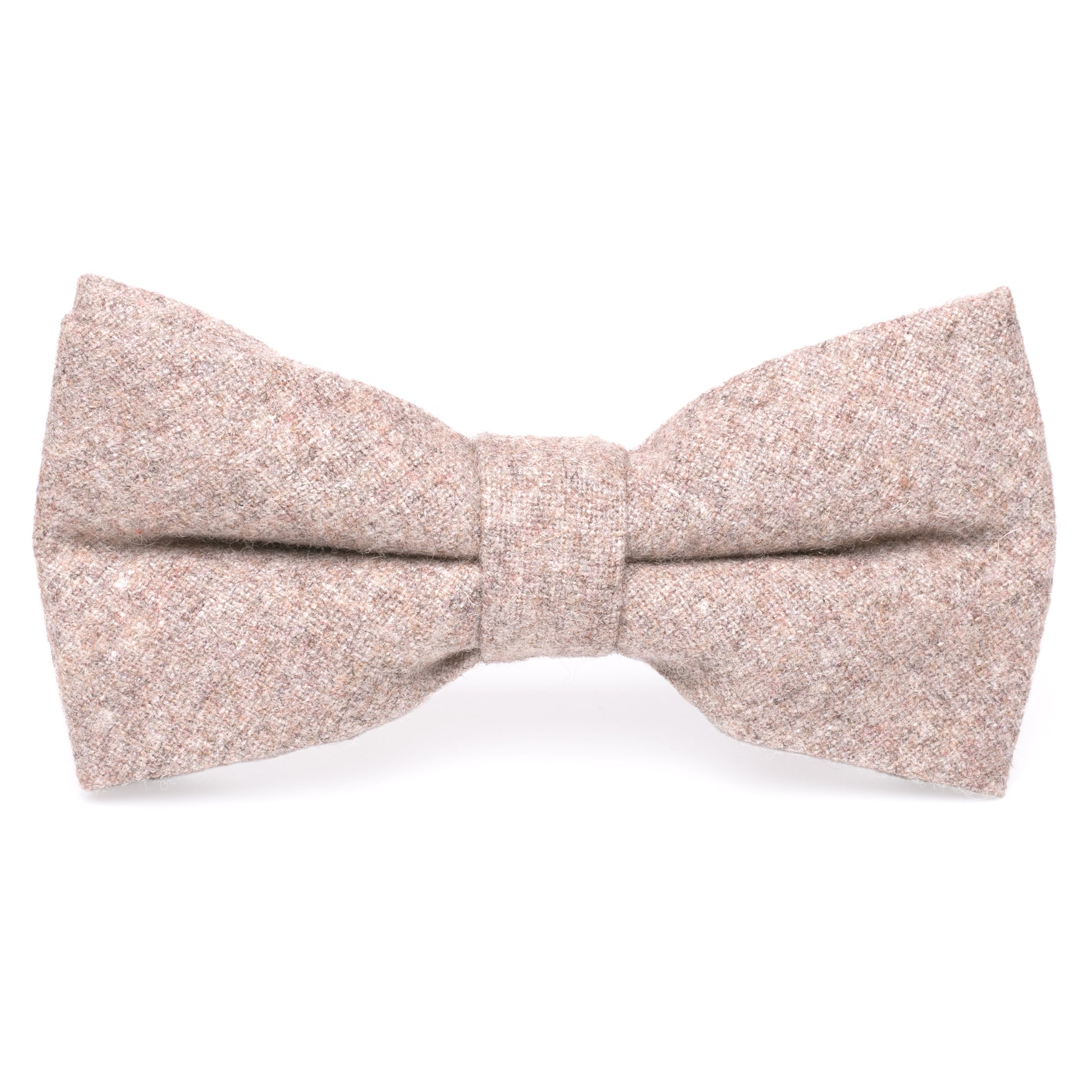 Jacob Biscuit Brown Wool Bow Tie & Pocket Square Set