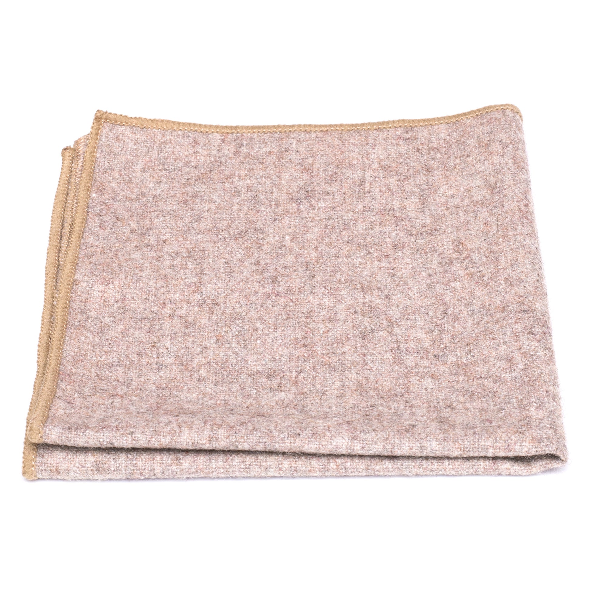 Jacob Biscuit Brown Wool Bow Tie & Pocket Square Set