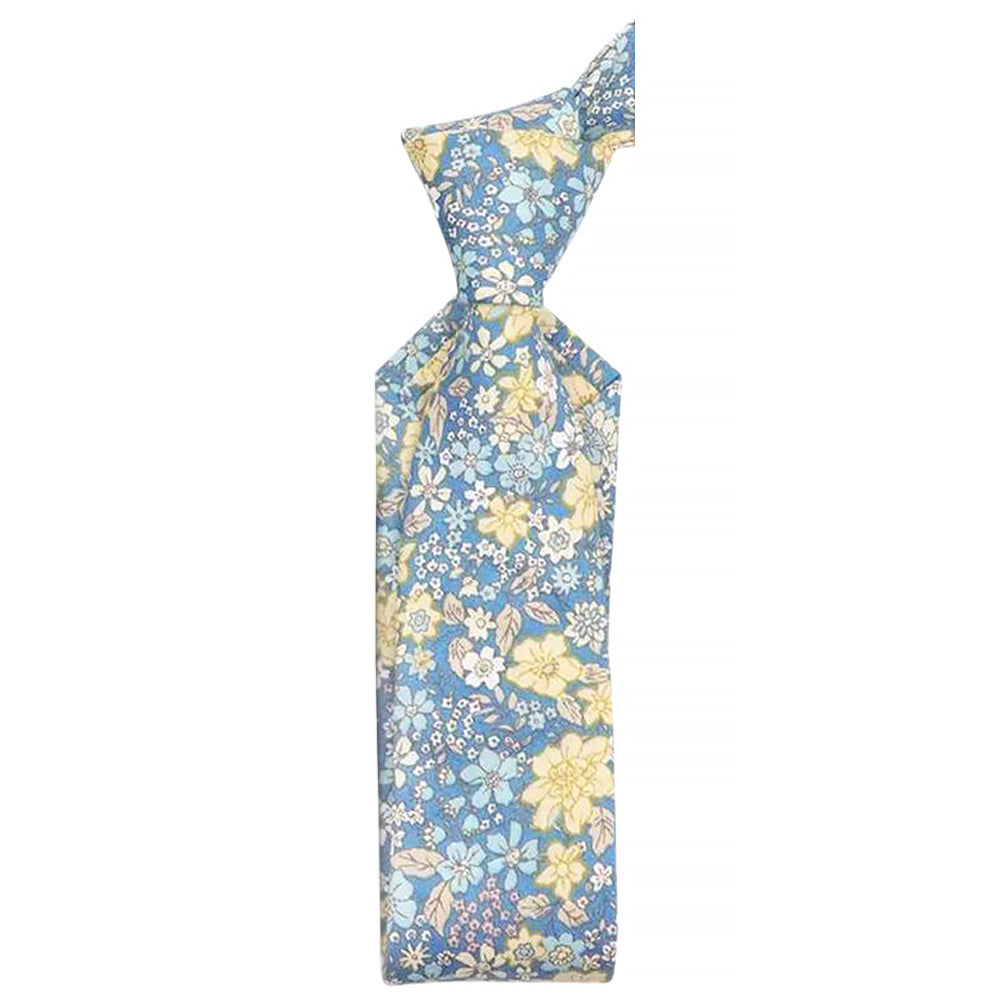 Lars Blue & Yellow Floral Cotton Tie