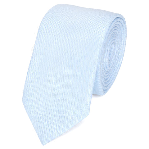 Leo Cotton Pale Blue Skinny Tie