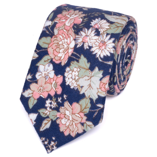 Margot Blue & Pink Floral Tie