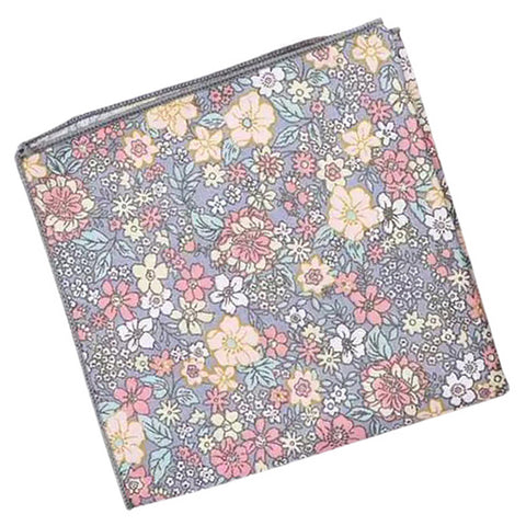 Nico Pink & Yellow Floral Cotton Pocket Square
