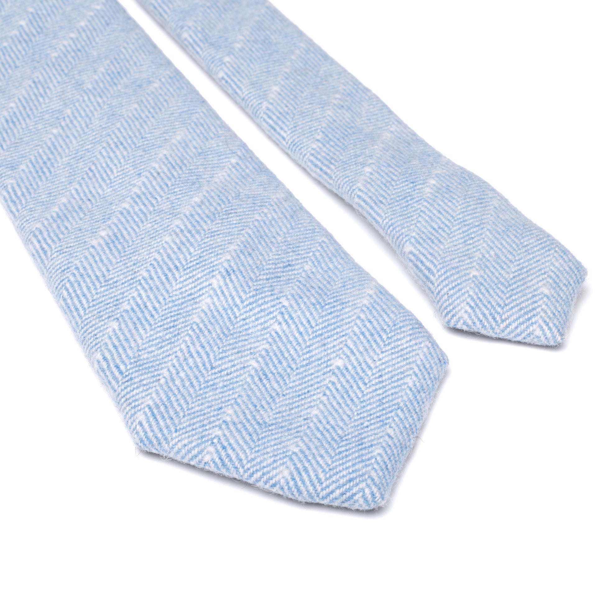 Nyla Blue Herringbone Tweed Tie