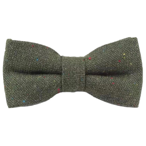 Olive Green Tweed Bow Tie