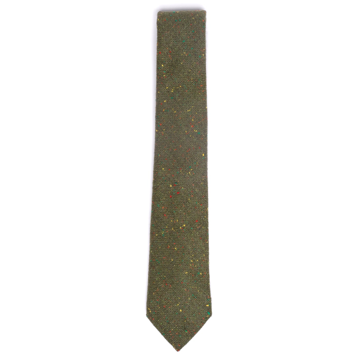 Olive Green Tweed Skinny Tie