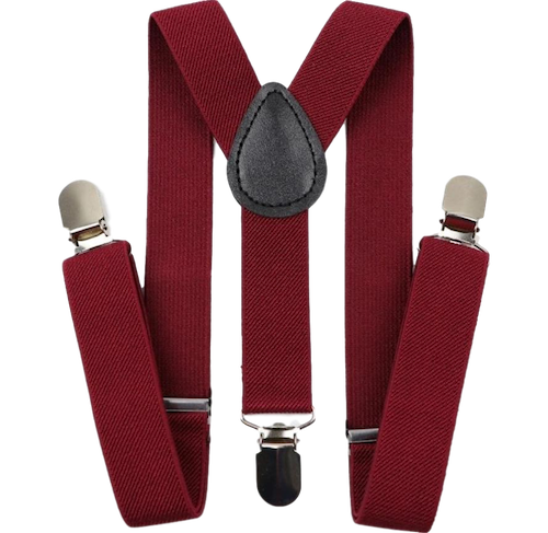 Burgundy Red Boy's Braces