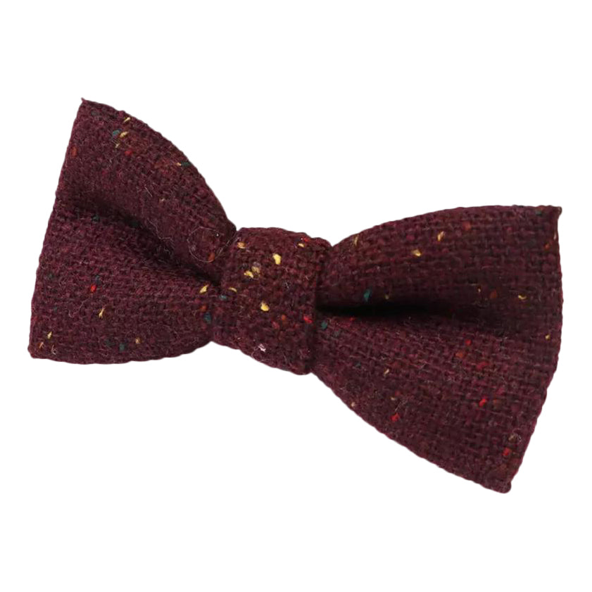 Carter Tweed Wool Burgundy Red Boys Kids Bow Tie