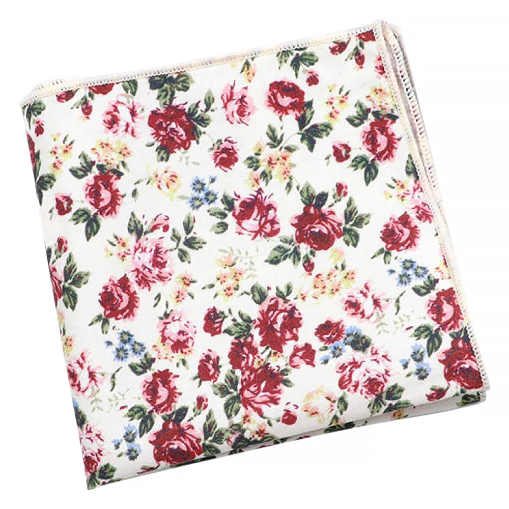 Hooper Cream & Pink Floral Pocket Square