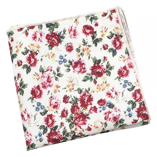 Hooper Cream & Pink Floral Pocket Square