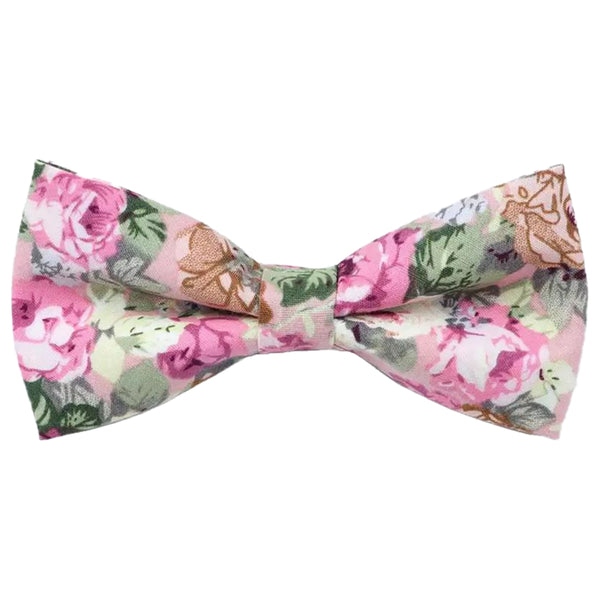 Penelope Pink Floral Bow Tie and Pocket Square Set