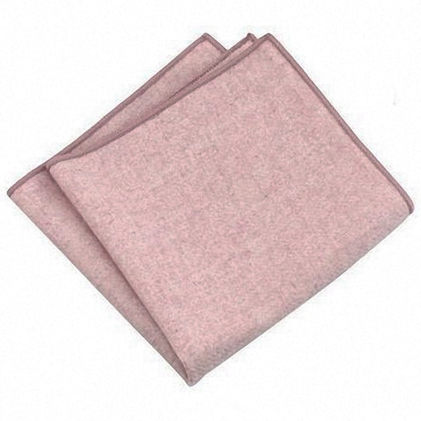 Laurie Light Grey Herringbone Wool Tie and Dusty Pink Wool Pocket Square Set