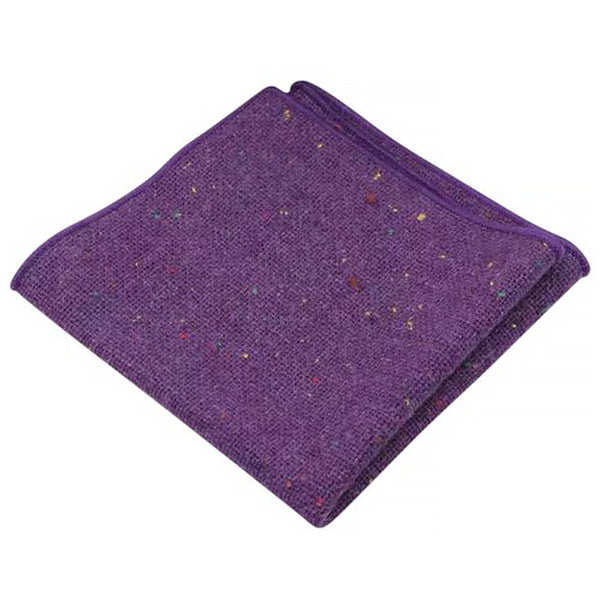 Theo Violet Purple Flecked Tweed Tie and Pocket Square Set