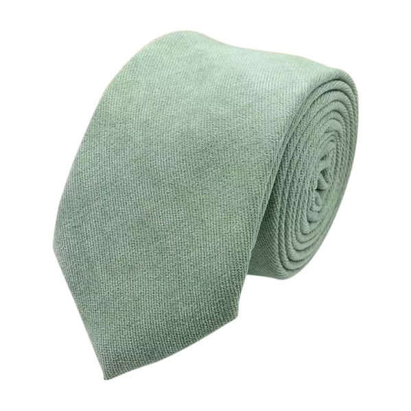 Harrison Sage Green Cotton Blend Skinny Tie