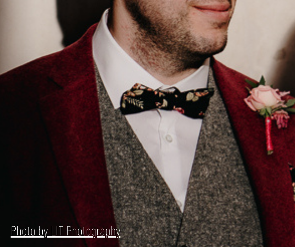 Vesper Black Floral Bow Tie