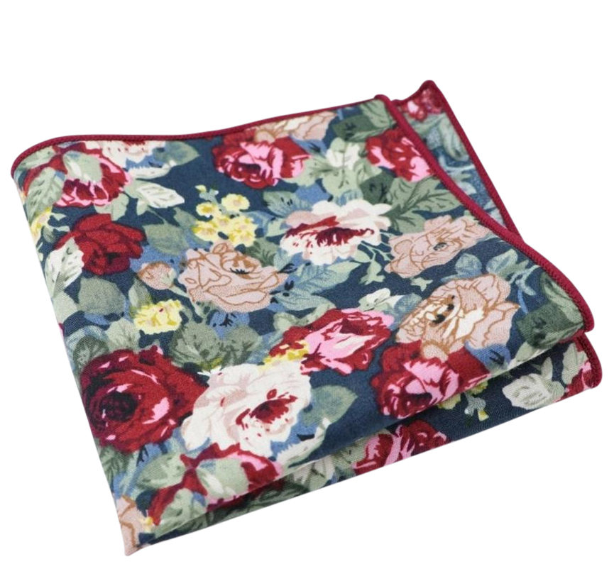 Bobby Blue Floral Pocket Square